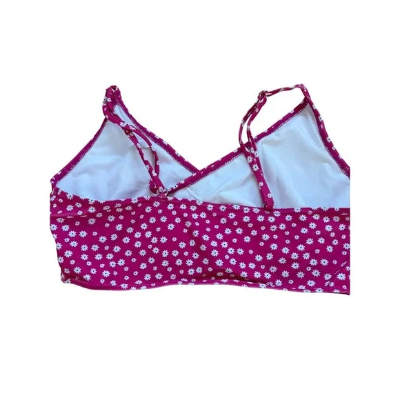 Pink Floral Swim Top Bikini Top Extra Large Cute Beach Pool Vacation - Picture 2 of 4